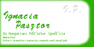 ignacia pasztor business card